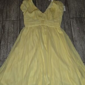Sexy Chiffon Yellow Dress by Suzi Chin For Maggy Boutique
